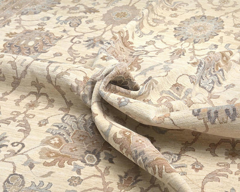 12x18 Zeigler Beige Afghan Hand Knotted Wool Area Rug